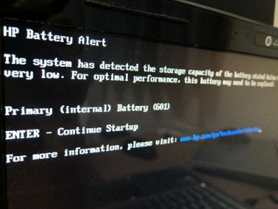 HP Battery Alert: resettare il messaggio all'avvio del Computer